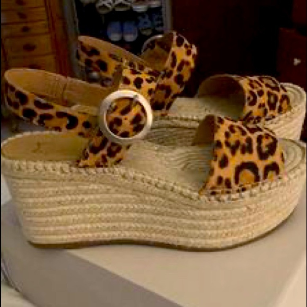 NEW Marc Fisher leopard print Espadrilles sz 9.5